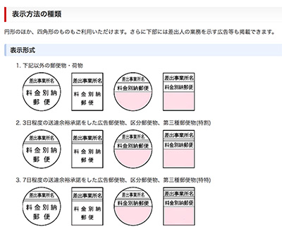 料金別納年賀ハガキの場合