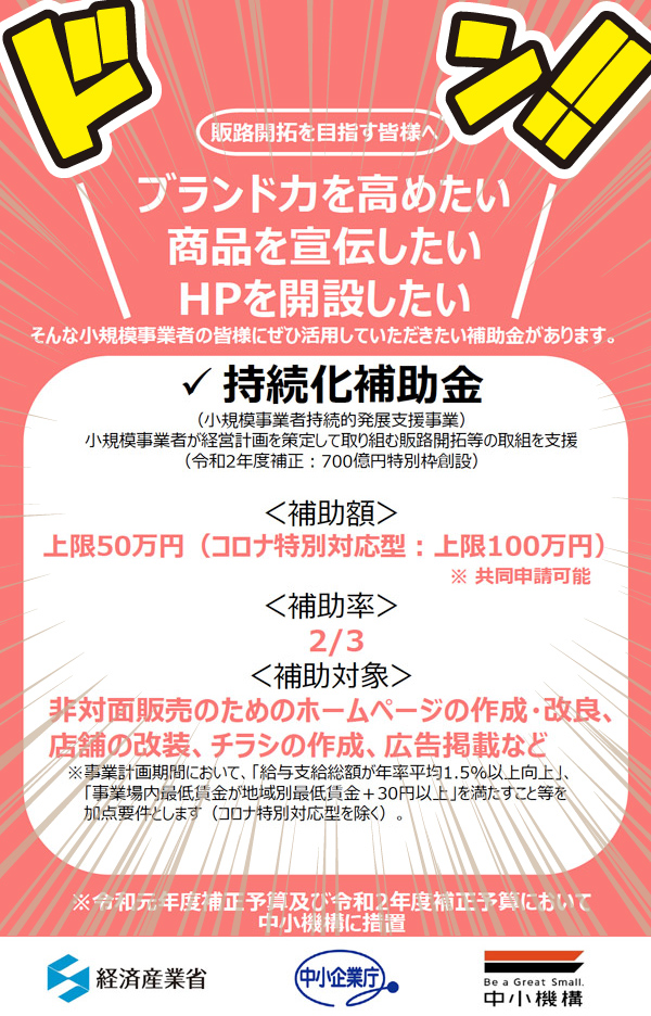 コロナ小規模事業者持続化補助金