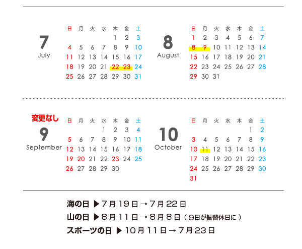 祝日移動を集客ネタにする