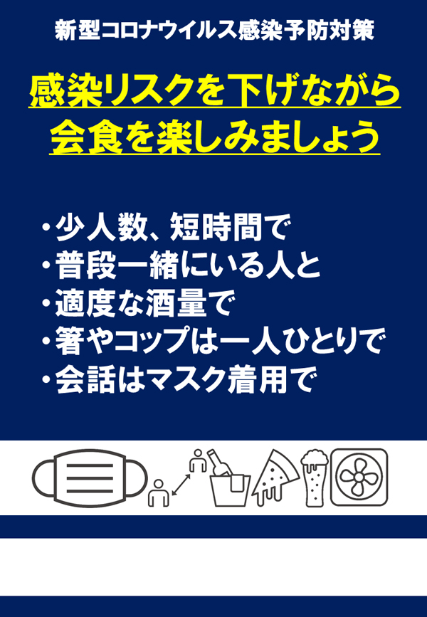 感染リスク低減マスク会食協力ポスター